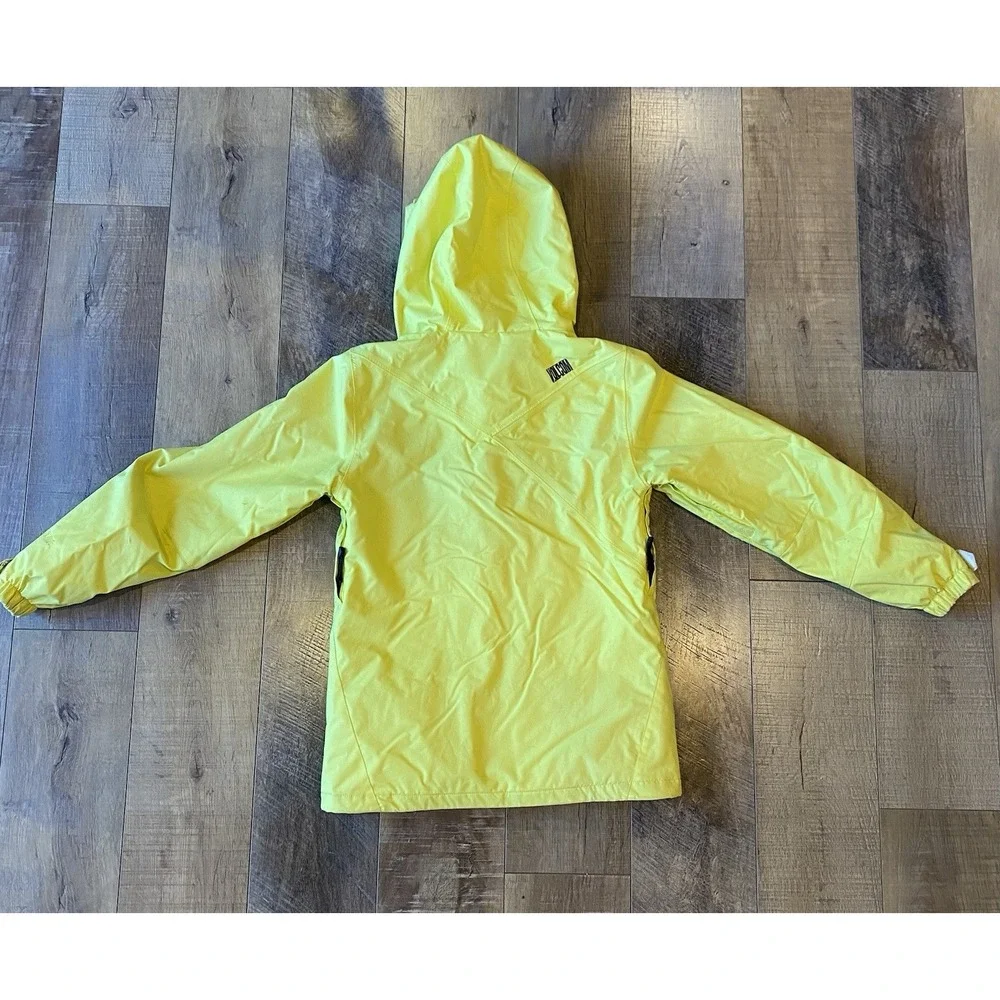 Vintage Y2K Volcom Snowboard Jacket Yellow Hooded Graphic Lining Mens XS